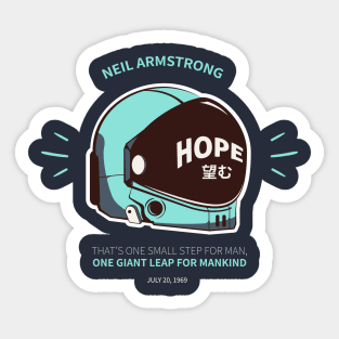 Neil armstrong quote hope Sticker